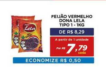 Feijão Vermelho Dona Lela Tipo 1 1kg