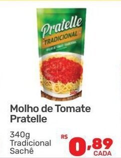 Supermercados Condor Molho de tomate Pratelle 340g oferta