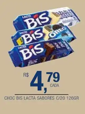 DB Supermercados Choc bis lacta sabores c/20 126gr oferta