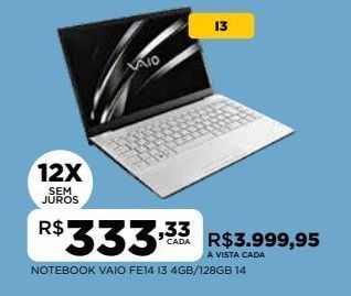 DB Supermercados Notebook vaio fe14 i3 4gb/128gb 14 oferta