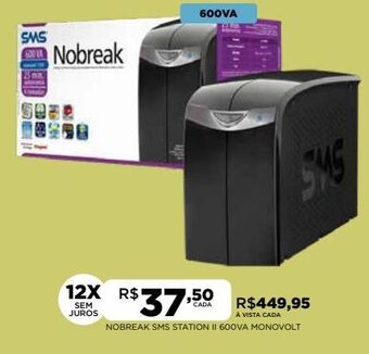 DB Supermercados Nobreak sms station ii 600va monovolt oferta