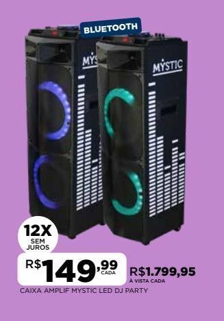 Caixa amplif mystic led dj party