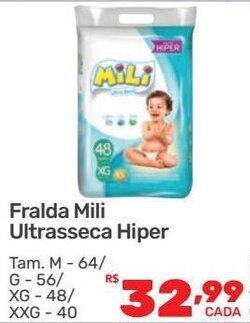 Supermercados Condor Fralda Mili Ultraseseca Hiper oferta