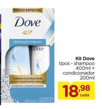 Carrefour Kit Dove Shampoo 400ml + Condicionador 200ml oferta