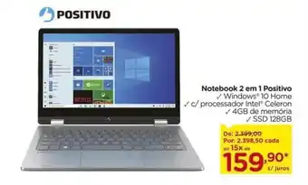 Notebook 2 em 1 Positivo