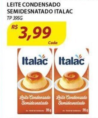 Assaí Atacadista Leite Condensado Semidesnatado Italac 395g oferta
