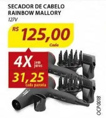 Assaí Atacadista Secador de Cabelo Rainbomw Mallory 127v oferta