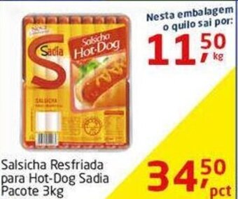 Tenda Atacado Salsicha Resfriada para Hot Dog Sadia pacote 3kg oferta