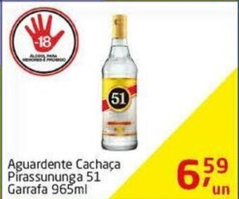 Tenda Atacado Aguardente Cachaca Pirassununga 51 Garrafa 965ml oferta