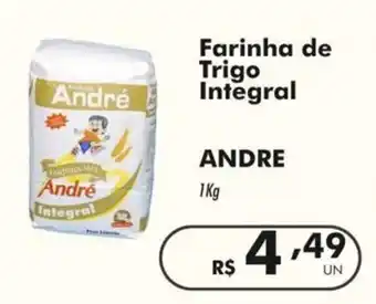 Irani Supermercados Farinha de Trigo Integral Andre 1kg oferta