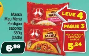 Costazul Supermercados Massa meu menu perdigão sabores 350g oferta