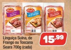 Costazul Supermercados Linguiça suína, de frango ou toscana seara 700g oferta
