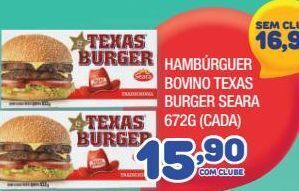 Costazul Supermercados Hambúrguer bovino texas burger seara 672g oferta