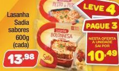 Costazul Supermercados Lasanha sadia sabores 600g oferta