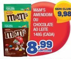 Costazul Supermercados M&m’s amendoim ou chocolate ao leite 148g oferta