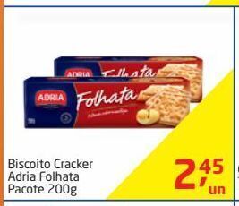 Tenda Atacado Biscoito cracker adria folhata pacote 200g oferta