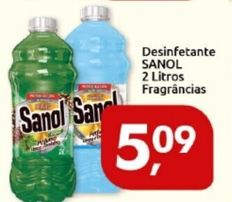 Supermercados Nori Desinfetante Sanol 2L Fragrancias oferta