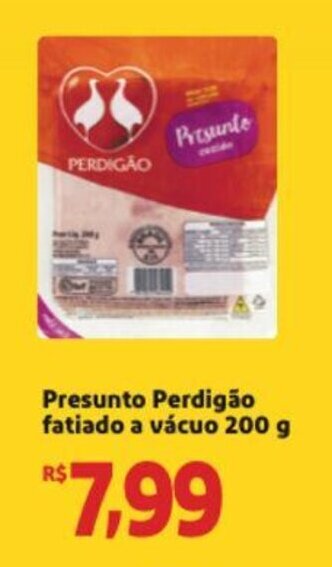 Extra Supermercado Presunto Perdigao Fatiado a vacuo 200g oferta