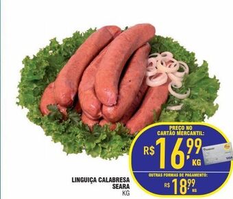 Mercantil Rodrigues Linguiça calabresa seara kg oferta