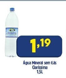 Arena Atacado Agua Mineral sem Gas Clarissima 1.5L oferta