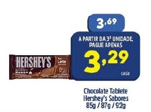 Arena Atacado Chocolate Tablete Hershey's Sabores 85g/87g/92g oferta