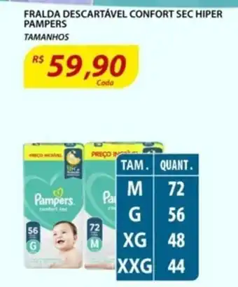 Assaí Atacadista Fralda Descartavel Confort sec Hiper Pampers oferta