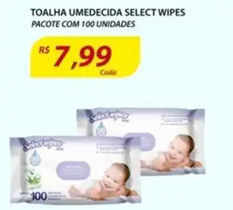 Toalha Umedecida Select Wipes 100 unidades