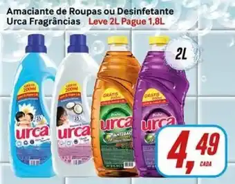 Rede Supermarket Amaciante de roupas ou Desinfetante Urca Frag. Leve 2L Pague 1.8L oferta