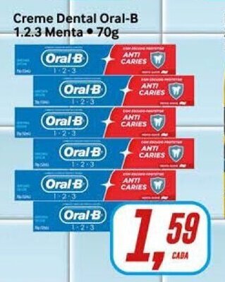 Rede Supermarket Creme Dental Oral-B 123 Menta 70g oferta