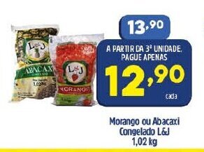 Morango ou Abacaxi Congelado L&J 1.02kg
