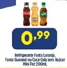 Arena Atacado Refrigerante Fanta Laranja Fanta Guarana ou Coca Cola sem Acucar Mini Pet 200ml oferta