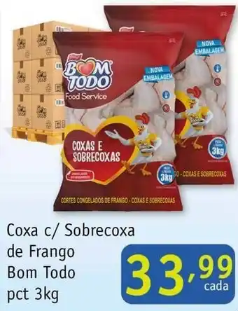 Nordestão Coxa c/ Sobrecoxa de Frango Bom Todo pct 3kg oferta