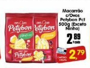 Higa's Supermercado Macarrao c/ Ovos Petybon pct 500g oferta