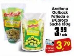 Higa's Supermercado Azeitona Outback Fatiada e S/Caroco Sachet 150g oferta
