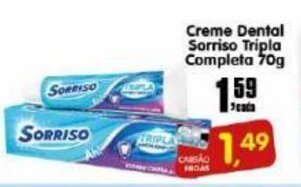 Higa's Supermercado Creme Dental Sorriso Tripla Completa 70g oferta