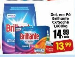 Higa's Supermercado Det. em po Brilhante Cx/ Sache 1.6kg oferta