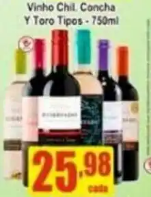 Vinho Chil. Concha Y Toro Tipos 750ml