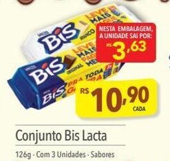 Supermercados Condor Conjunto Bis lacta 126g oferta