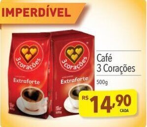 Supermercados Condor Cafe 3 Coracoes 500g oferta