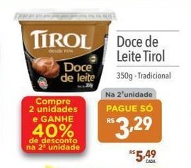 Supermercados Condor Doce de leite Tirol 350g oferta