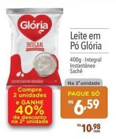 Supermercados Condor Leite em po Gloria 400g oferta