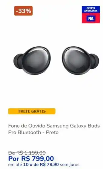 Pernambucanas Fone de Ouvido Samsung Galaxy Buds Pro Bluetooth - Preto oferta