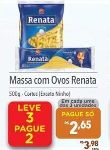 Supermercados Condor Massa com ovos Renata 500g oferta