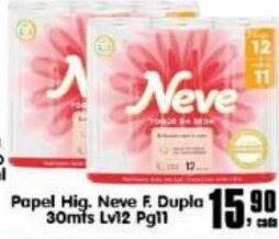 Higa's Supermercado Papel Hig, Neve F.Dupla 30mts Lv12 Pg11 oferta