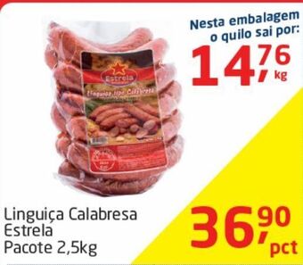 Tenda Atacado Linguiça calabresa estrela 2.5kg oferta
