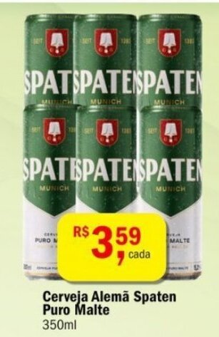 Ultrabox Cerveja Alema Spaten Puro Malte 350ml oferta