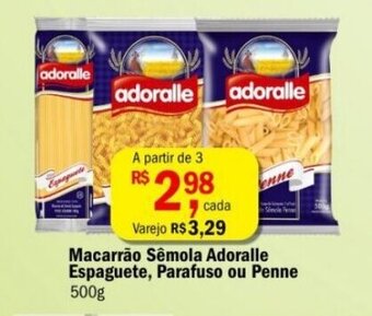 Ultrabox Macarrao Semola Adoralle Espaguete, parafuso ou Penne 500g oferta