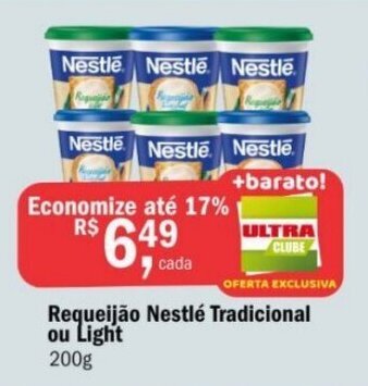 Ultrabox Requeijao Nestle tradicional ou light 200g oferta