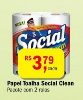 Ultrabox Papel Toalha Social Clean 2 rolos oferta