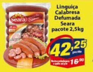Vencedor Atacadista Linguica Calabresa Defumada Seara pacote 2.5kg oferta